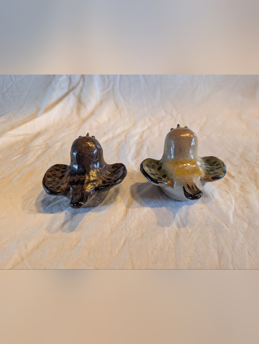 Vintage Brown and Tan Ceramic Tommy Kakinuma Bird Pair - Picture 3 of 8